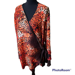 L Amadei Kimono Style Wrap Blouse Size 18